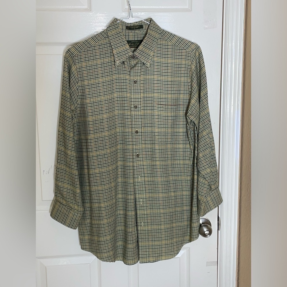 Charles F. Orvis Signature Collection Cotton, Wool Blend Herringbone Plaid Large - Picture 12 of 12